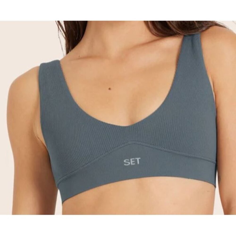 Set Active Sculptflex Power Dive Bra Women Size Medium NWT Plunge V Compression